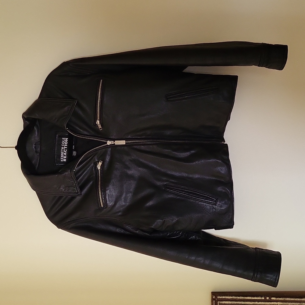 KENNETH  COLE REACTION WOMENS SOFT LEATHER JACKET SIZE MED
